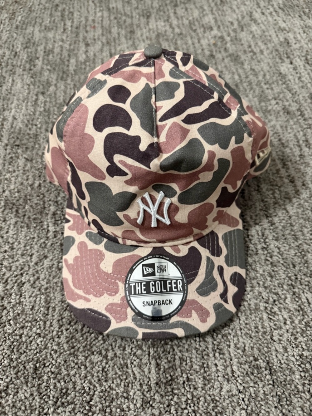 Kith Pink & Gray Camo NY Snapback Hat